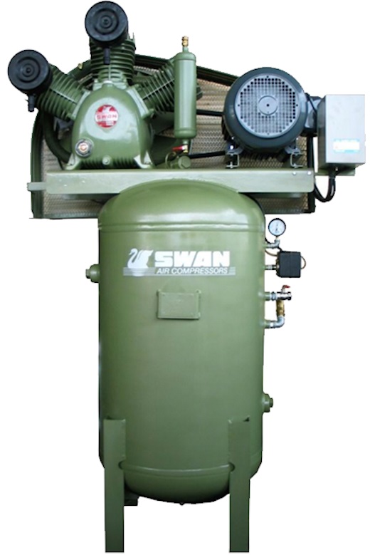 Swan Air Compressor 12Bar 3HP 960rpm 270L - Click Image to Close